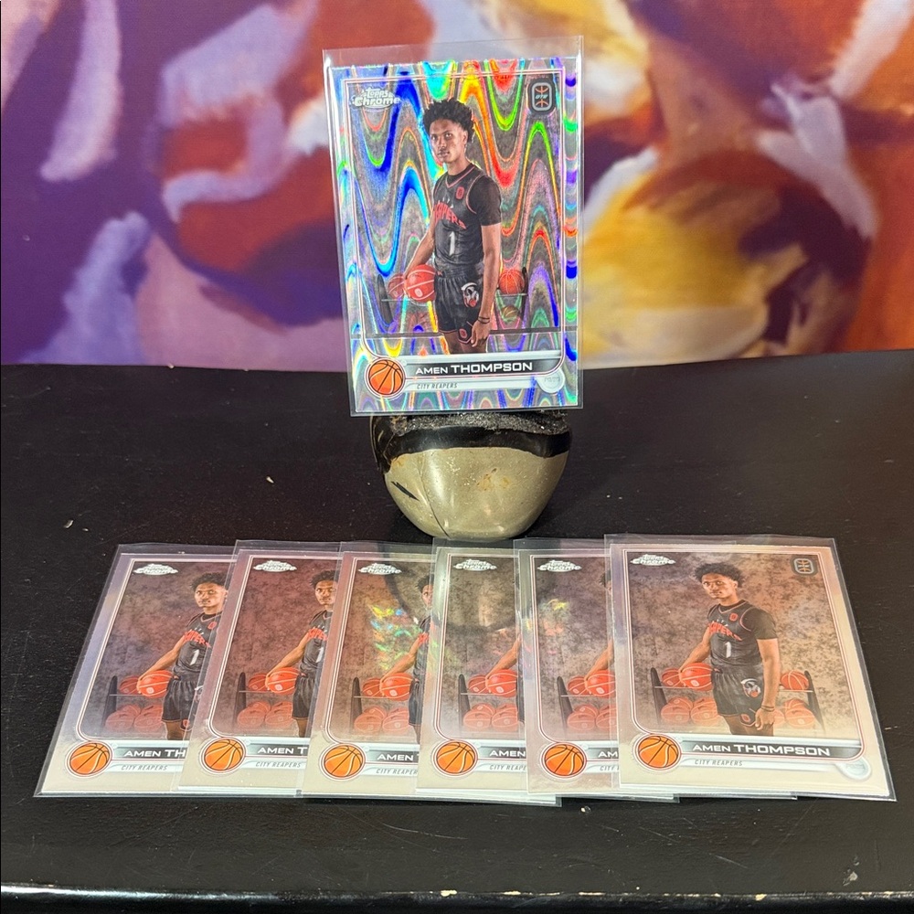 Amen Thompson - Topps Chrome 2022/23 OTE - Lot of (7) Gem Mint 10